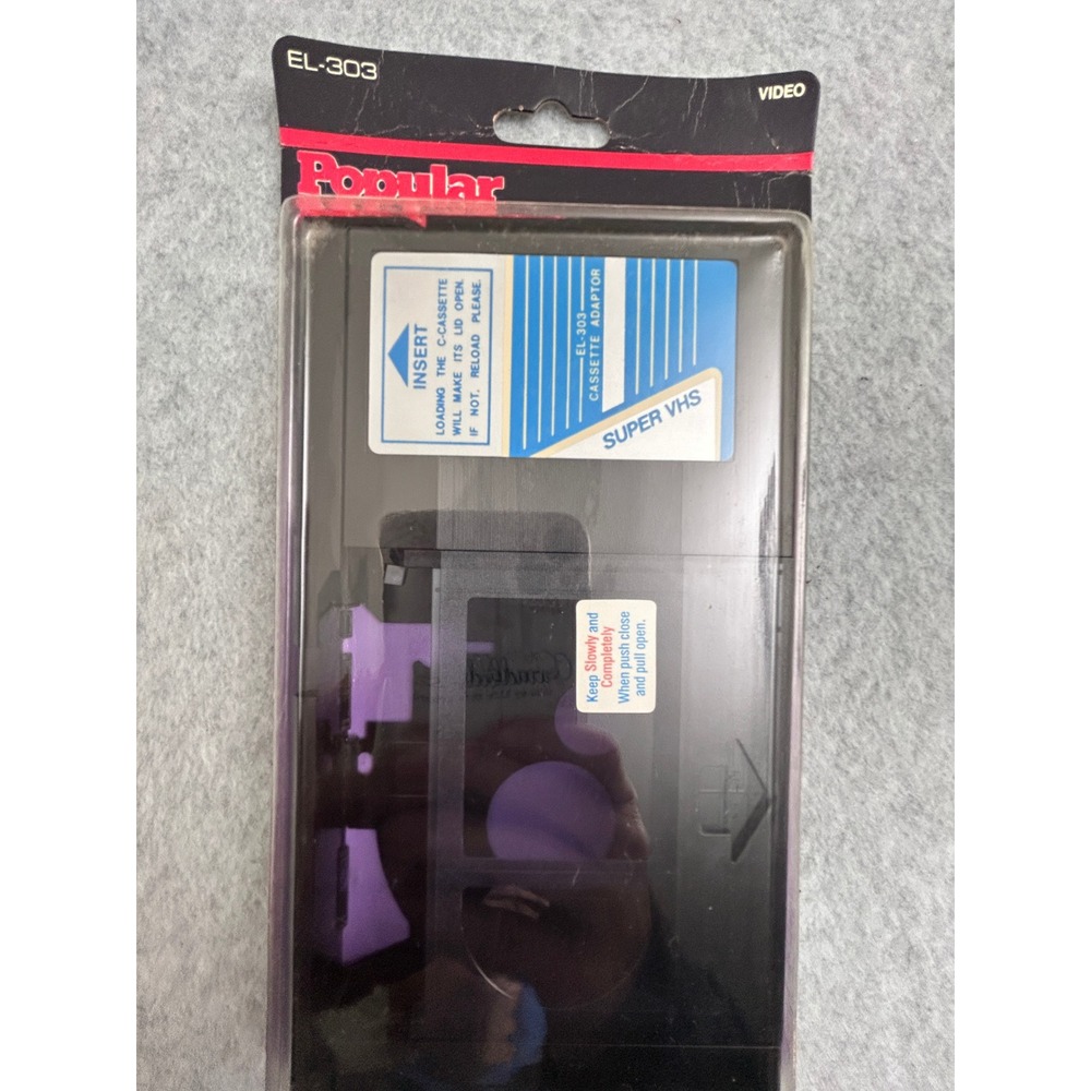 Popular Mechanics EL-303 VHS-C Cassette Adapter Super VHS VCR Converter New
